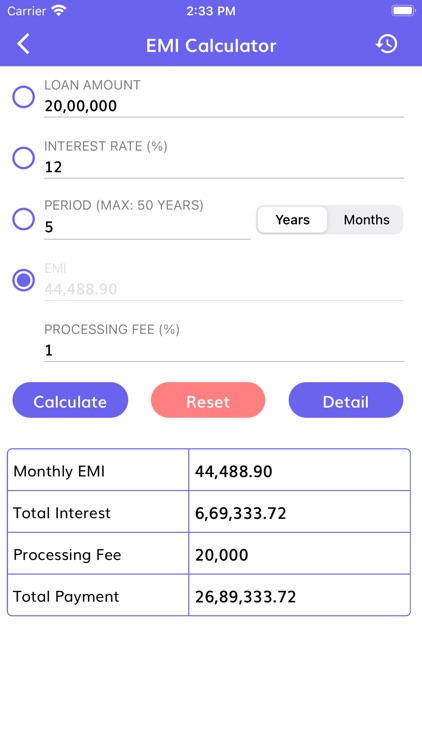 EMI Calculator - Loan Calc