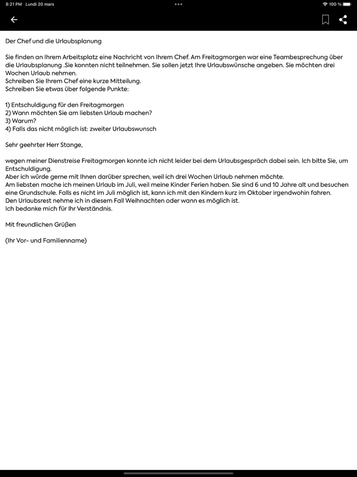 Brief schreiben Deutsch B1