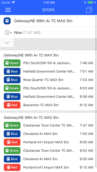 ezRide Portland TriMet Transit Screenshot