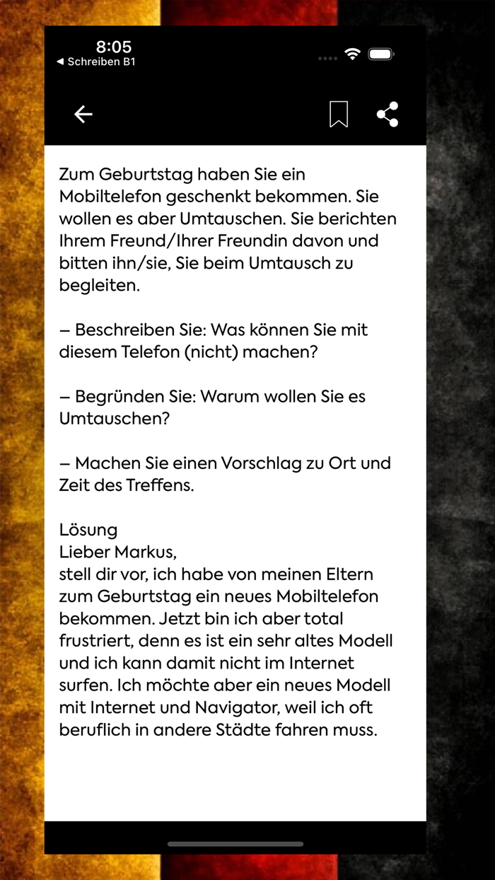 Brief schreiben Deutsch B1