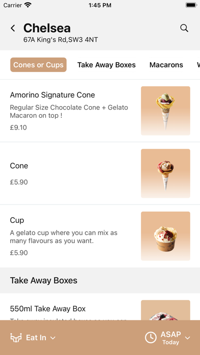 Amorino UK Screenshot