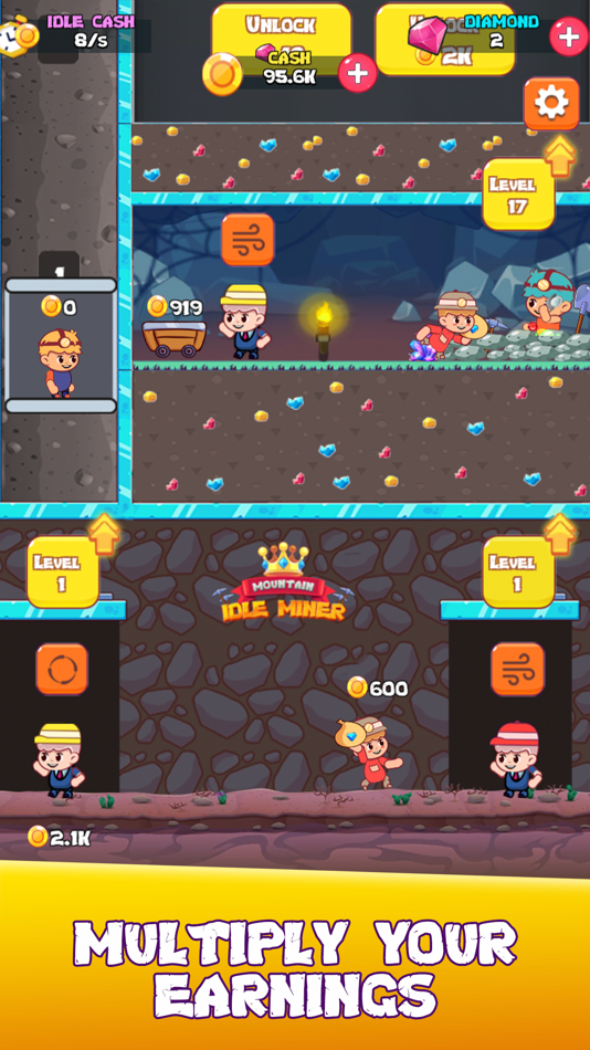 #1. Idle Mountain Miner Game (iOS) Podle: Zapetti Games