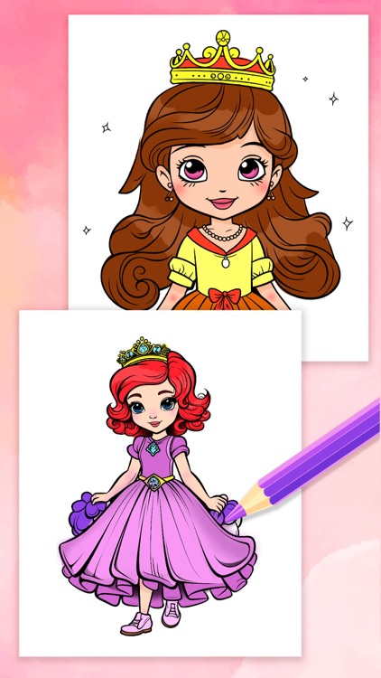 Drawing princess learning game