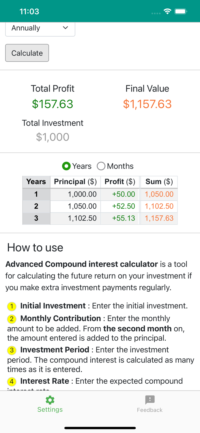 Calculator Compound Interest