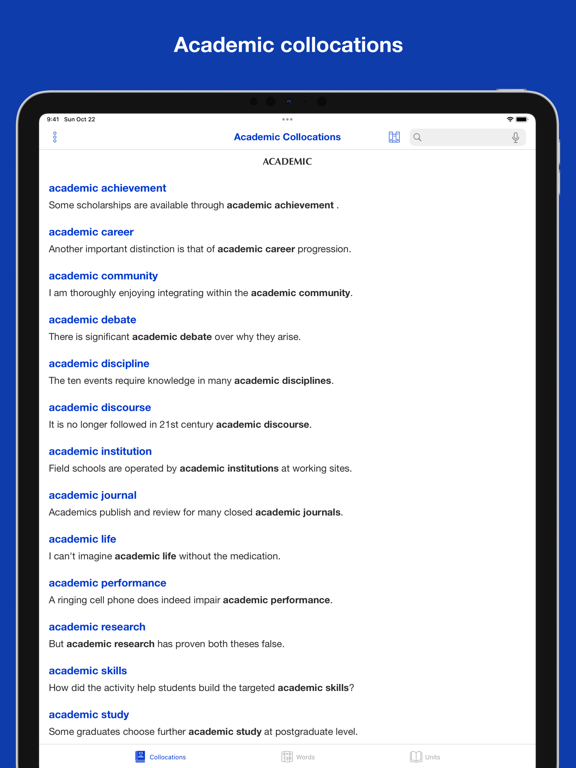 Screenshot #4 pour Academic Collocation List