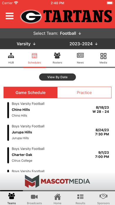 Glendora Tartan Athletics Screenshot