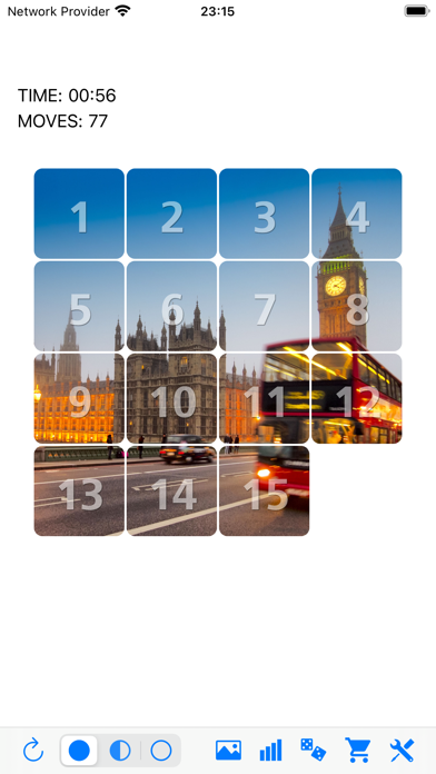 Fifteen sliding tiles puzzle Screenshot
