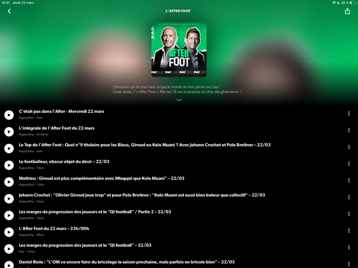 RMC Radio podcast actu foot