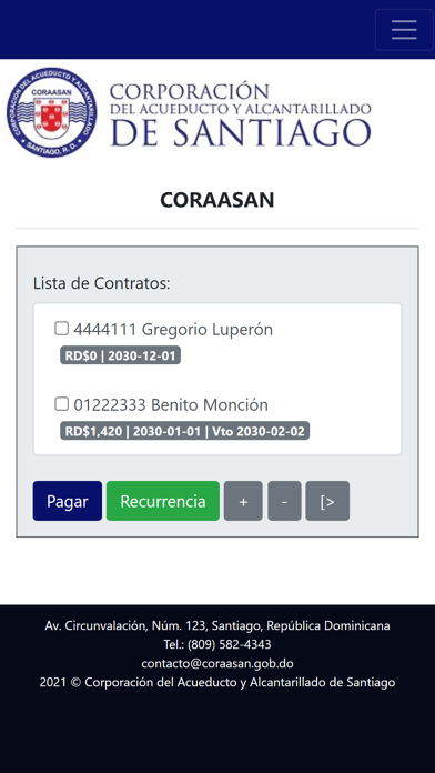 CORAASAN Móvil Screenshot