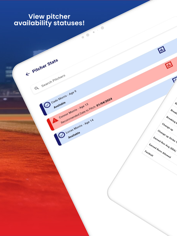 Track-A-Pitch (Pitch Counter) iPad screenshot 4 - Sports app