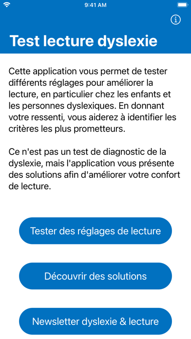 Screenshot #1 pour Test lecture dyslexie francais