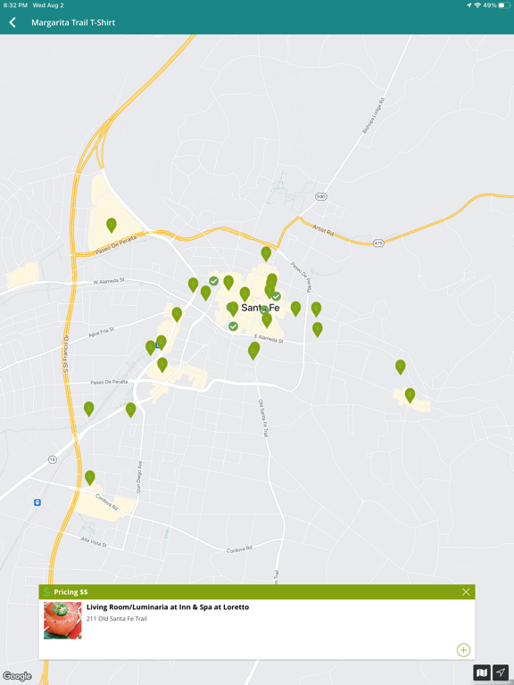 Santa Fe Margarita Trail iPad screenshot 6 - Food & Drink app