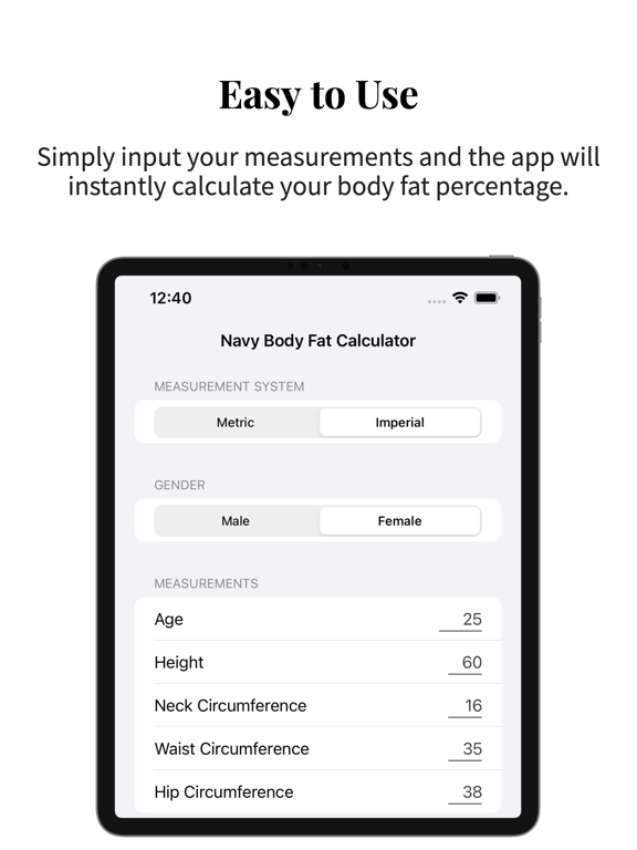 Navy Body Fat Calculator Proのおすすめ画像2