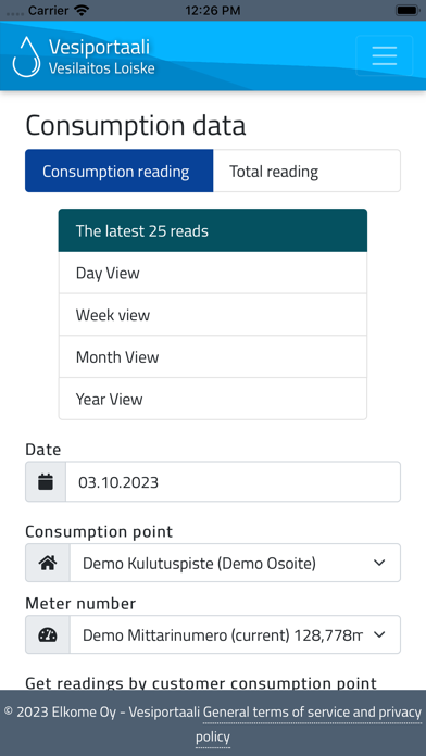 Vesiportaali Screenshot