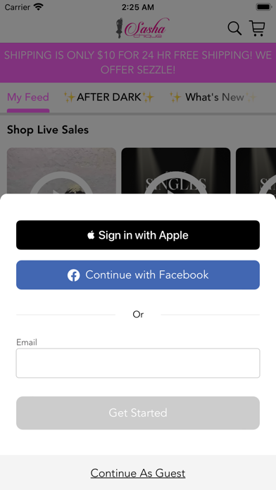Sasha Chique Online Boutique Screenshot