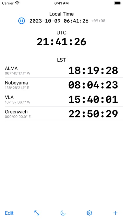 LSTclock: sidereal time clock