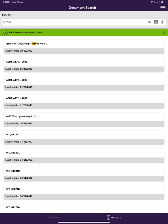 Otis SupportX iPad screenshot 3 - Navigation app