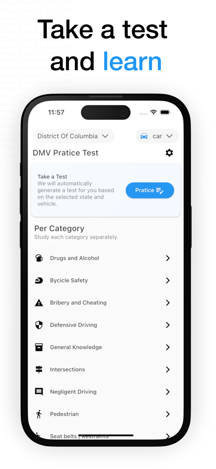Driving test DMV practice