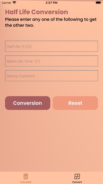 Half Life CalcConversion