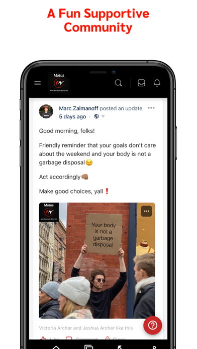 Motus Online Fitness Screenshot