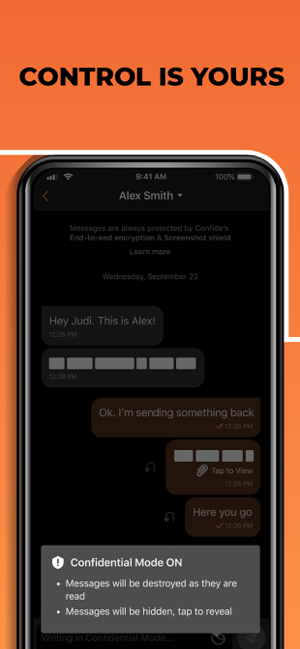 ‎Confide - Secret messenger Screenshot