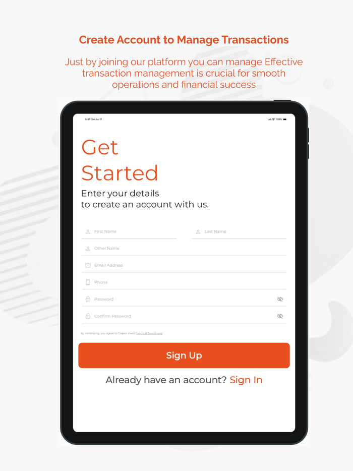 Corper Invest Mobile