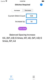 knitting stitch calculator iphone screenshot 1