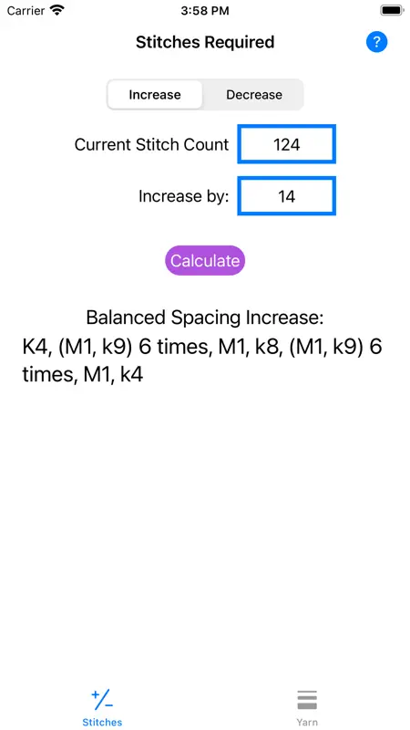 Knitting Stitch Calculator screenshot 1 of 4