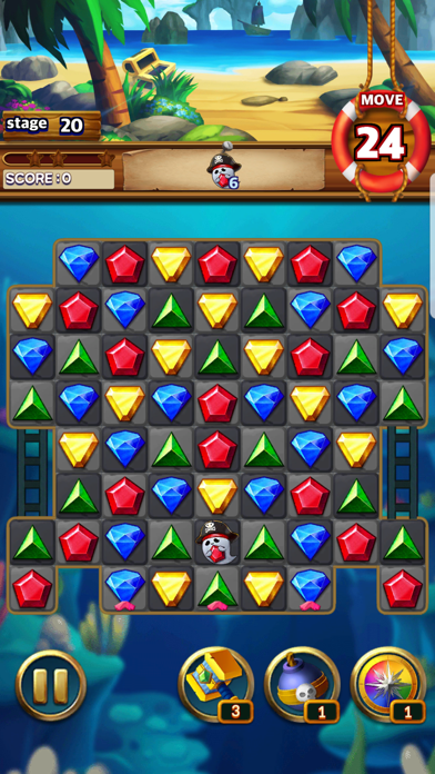 Jewels Pirate - Match 3 Puzzle Screenshot