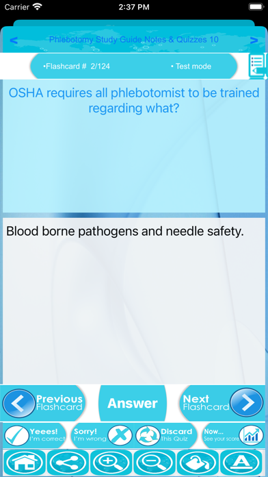 Phlebotomy Study Guide Q&A Screenshot