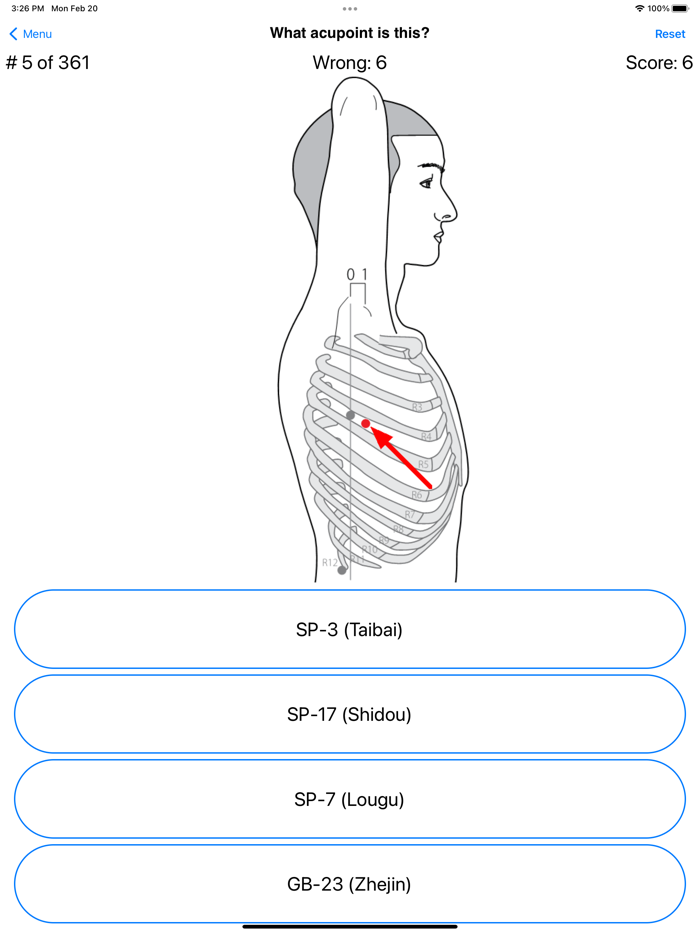 Acupoints Location Quiz