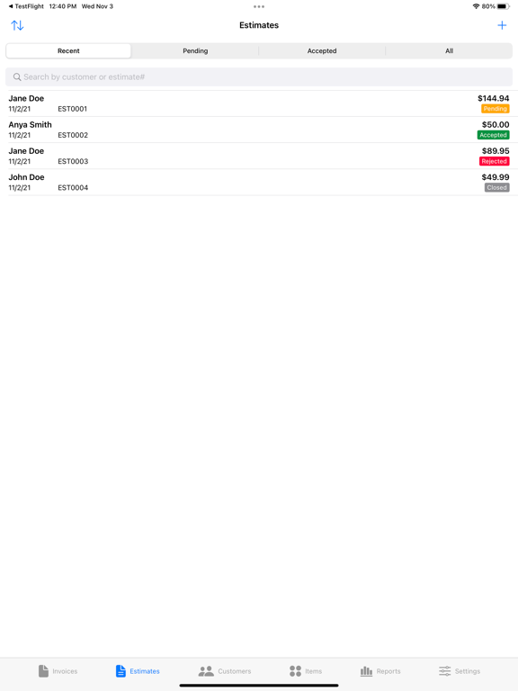 EZ Invoices iPad screenshot 2 - Business app