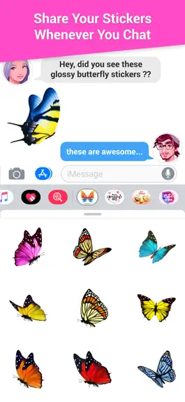Game screenshot Glossy Butterflies Stickers apk