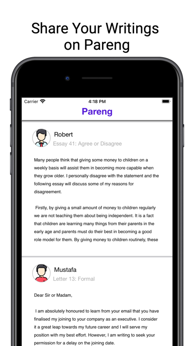 Pareng - IELTS Writing Prep Screenshot