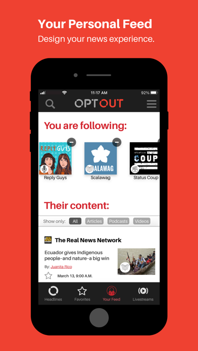 OptOut News Screenshot