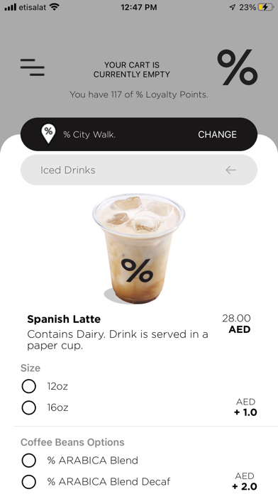 % ARABICA UAE Screenshot