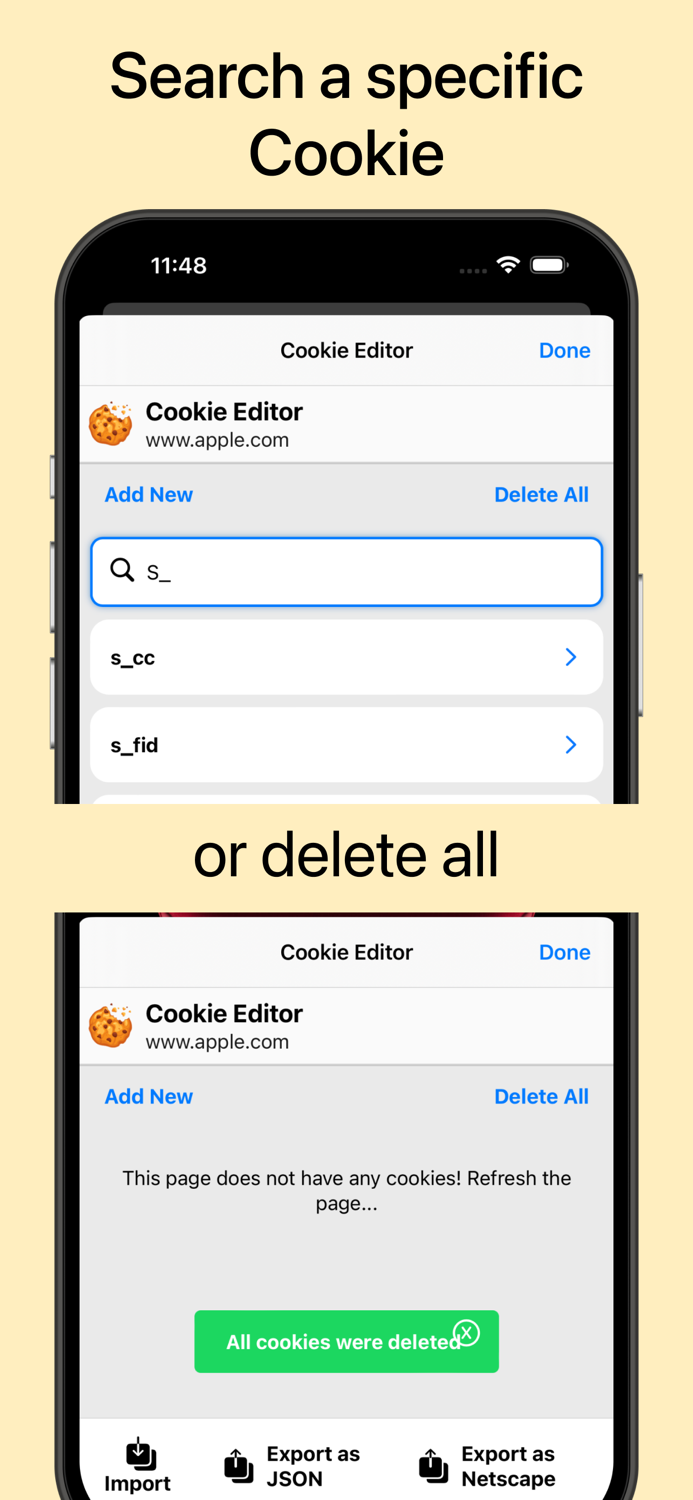Cookie Editor For Safari