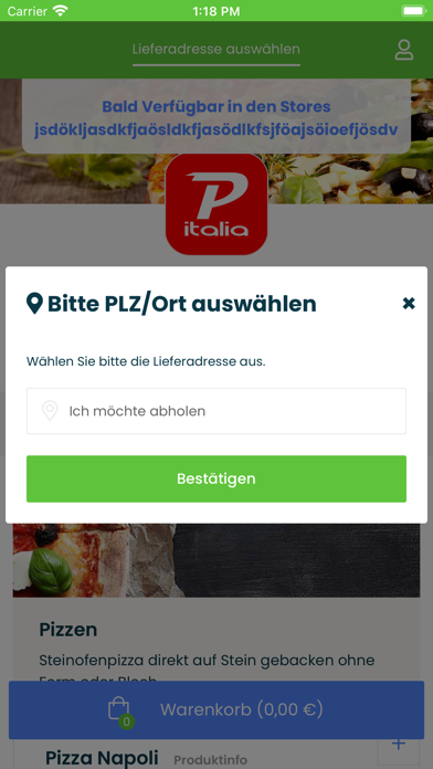 Pizzeria Italia Datteln Screenshot