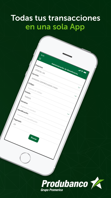 Cash Management Produbanco Screenshot