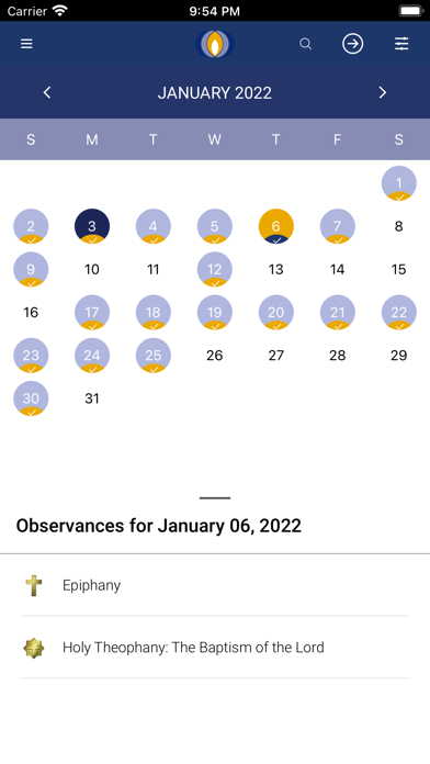 InterFaith Calendar Screenshot