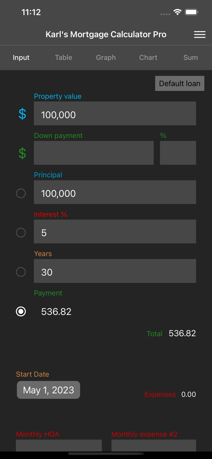 Karl's Mortgage Calculator Pro screenshot 1