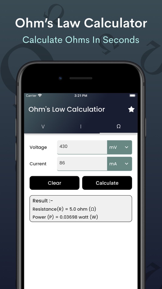 #2. Ohms Law Calculator - voltage (iOS) 由: Kantaben Gorasiya