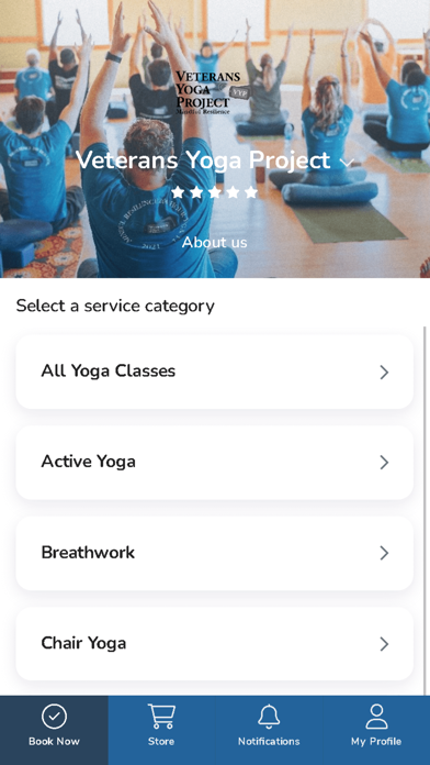 Veterans Yoga Project Screenshot