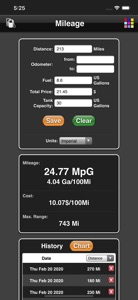 Mileage screenshot #1 for iPhone