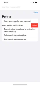 Penna, type short memo quickly screenshot #2 for iPhone