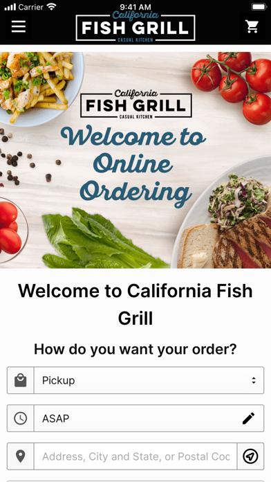 California Fish Grill Ordering Screenshot