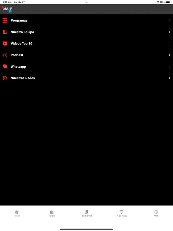 Orale RTV iPad screenshot 3 - Entertainment app