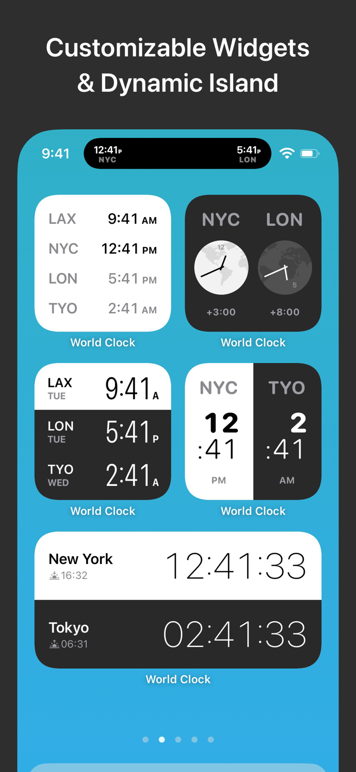 World Clock Time Zone Widgets