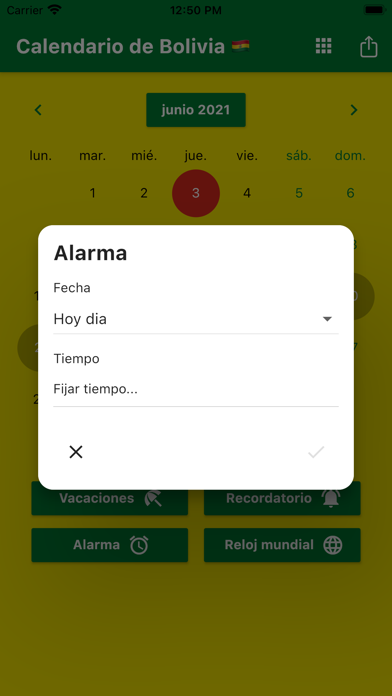Calendario de Bolivia 2021 Screenshot