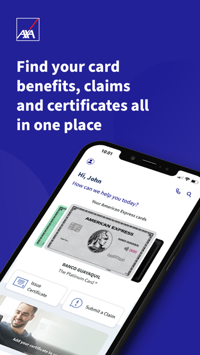 AXA Cardmember Benefits Screenshot